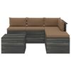 vidaXL 6-delige Loungeset met kussens pallet grenenhout
