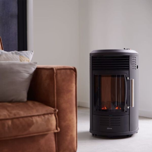 Qlima Gaskachel GH 8034 2-in-1 connector 3,4 kW zwart