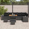 vidaXL Tuin Sofa Set met kussen 9 pcs Zwart poly rattan