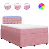 vidaXL Boxspring met matras fluweel roze 120x190 cm