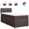 vidaXL Boxspring met matras stof donkerbruin 90x190 cm