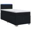 vidaXL Boxspring Bed met Matras en LED Zwart 90 x 200 cm Stof