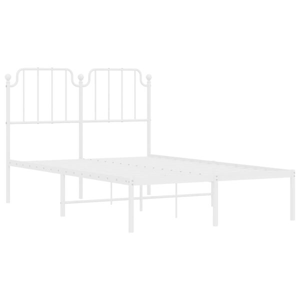 vidaXL Bedframe met hoofdbord metaal wit 120x200 cm