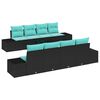 vidaXL Tuin Sofa Set 9 st Zwart en Turquoise poly rattan