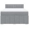 vidaXL Boxspring met matras stof lichtgrijs 160x200 cm