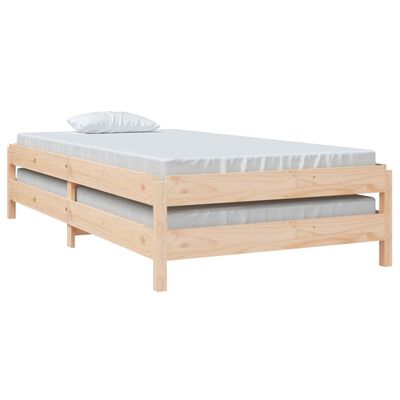 vidaXL Bed stapelbaar 100x200 cm massief grenenhout