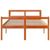 vidaXL Bedframe met hoofdbord grenenhout wasbruin 140x200 cm
