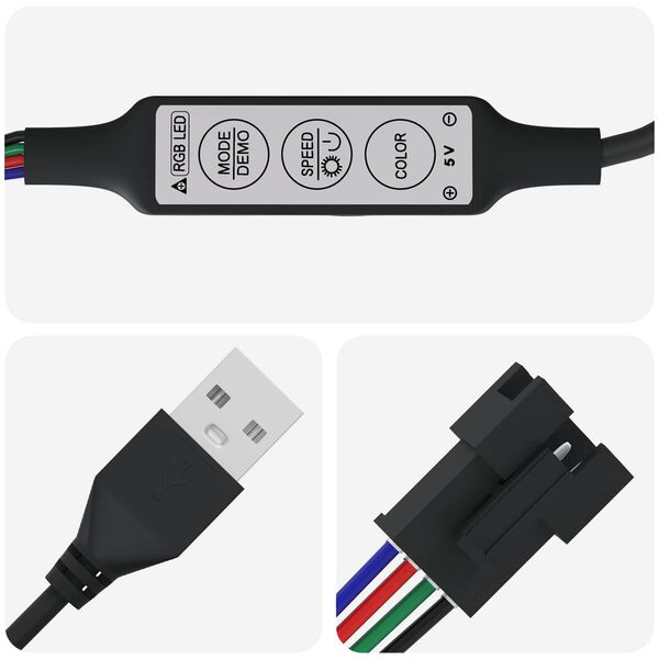 vidaXL LED-strip 4 pcs Zwart en Multikleur 150 cm Koper en kunststof