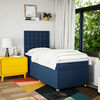 vidaXL Boxspring met matras stof blauw 90x200 cm