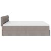 vidaXL Ottoman bed met matrassen en LED's 160x200cm stof taupe