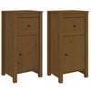 vidaXL Dressoirs 2 st 40x35x80 cm massief grenenhout honingbruin