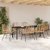 vidaXL Tuin eettafelset 7 pcs Bruin poly rattan