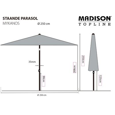 Madison Parasol Mykanos 250 cm groen
