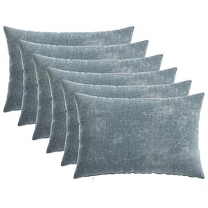 vidaXL Kussensloop 6 st HEERLEN Lichtblauw 30 x 50 cm Chenille Stof