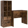 vidaXL Bureau Gerookt eiken 135,5 x 50 x 127 cm 2 st