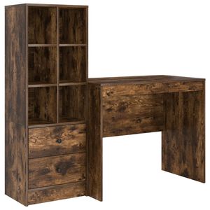 vidaXL Bureau Gerookt eiken 135,5 x 50 x 127 cm 2 st