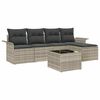 vidaXL Tuin Sofa Set 6 st Lichtgrijs poly rattan