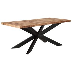 vidaXL Eettafel 180x90x76 cm massief ruw mangohout