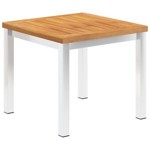 vidaXL Tuinbijzettafel 45x45x38 cm massief acaciahout roestvrij staal