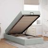 vidaXL Bedframe met matras met matras 2 pcs Lichtgrijs Fluweel