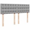 vidaXL Bed poef met matras en LED's stof 140x190 cm lichtgrijs