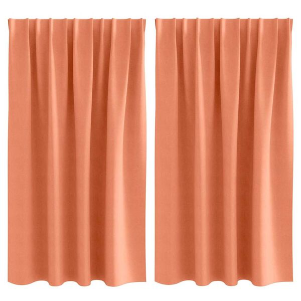 vidaXL Zwart-out Gordijnen met Ringen 2 pcs Terracotta 140 x 140 cm