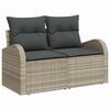 vidaXL Tuin Sofa Set met kussen 8 pcs Lichtgrijs Poly riet