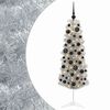 vidaXL Smalle kunstkerstboom met kerstballen 150 cm 150 LED's Warmwit