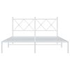 vidaXL Bedframe met hoofdbord metaal wit 150x200 cm