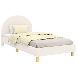 vidaXL Bedframe voor kinderen met hoofdbord Cr&egrave;me 80 x 200 cm