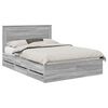 vidaXL Bedframe met lade Grijs Sonoma 140 x 200 cm Ingenieurshout