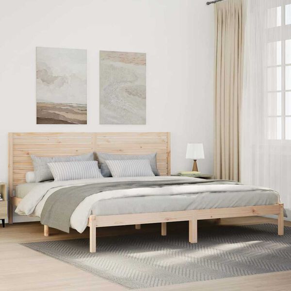 vidaXL Bedframe extra lang zonder matras massief hout 180x210 cm