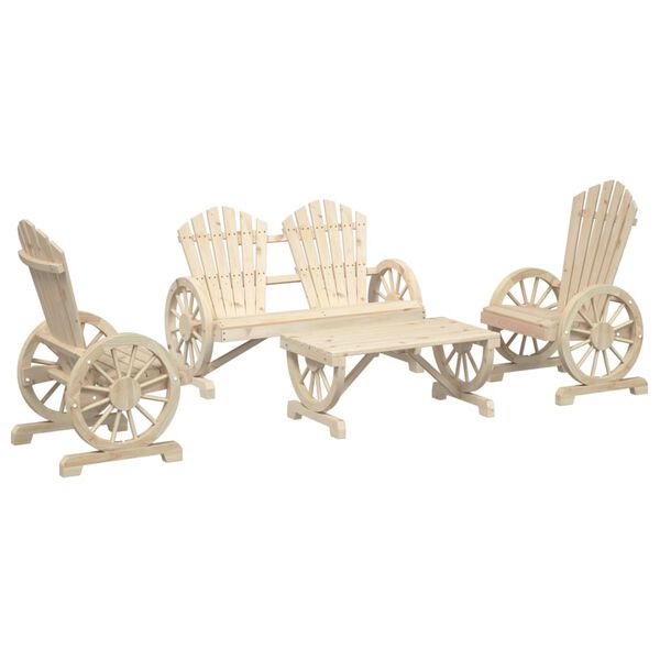 vidaXL 4-delige Loungeset massief vurenhout