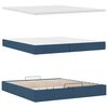 vidaXL Ottoman bed met matrassen en LED's 200x200cm stof blauw
