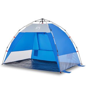 vidaXL Strandtent 2-persoons waterdicht snelontgrendeling azuurblauw