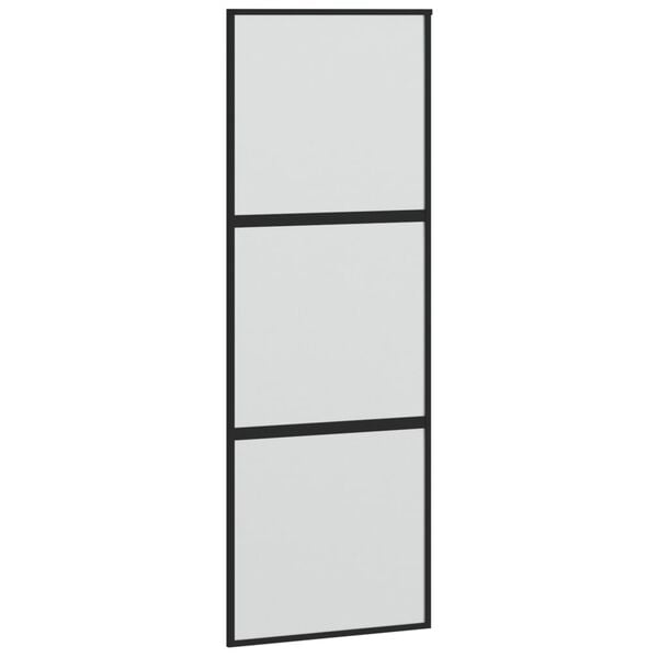 vidaXL Schuifdeur 76x205 cm gehard glas en aluminium zwart