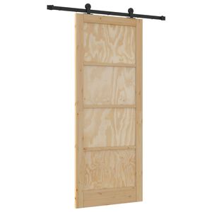 vidaXL Schuifdeur ORKDAL 86 x 211 cm Massief grenenhout Naturel