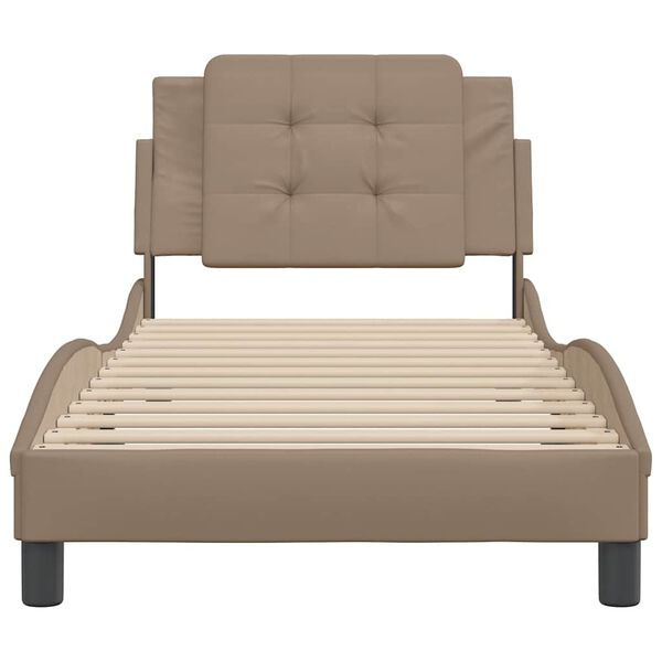 vidaXL Bedframe zonder matras "Zadar" kunstleer cappuccinokleurig 90x200 cm
