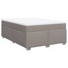vidaXL Boxspring met matras stof taupe 140x190 cm
