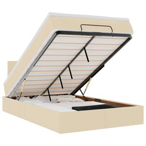 vidaXL Bed met matras 140x190 cm stof cr&egrave;mekleurig