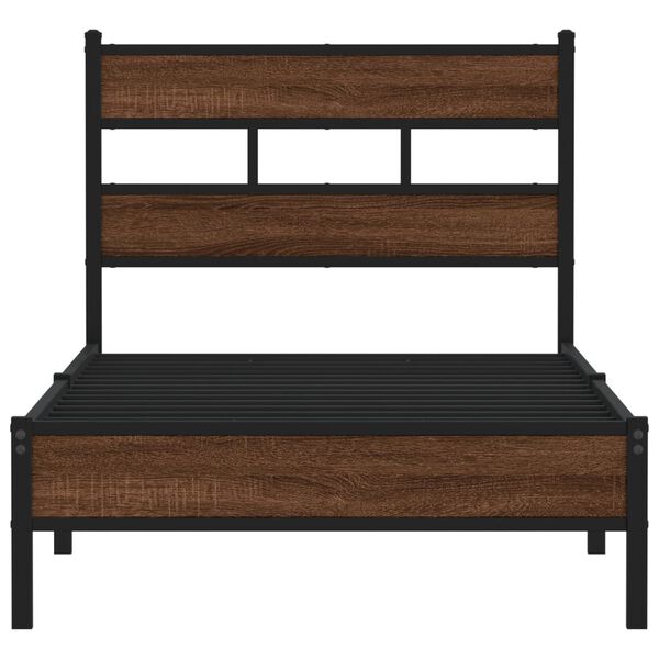 vidaXL Bedframe zonder matras bewerkt hout bruin eikenkleur 80x200 cm