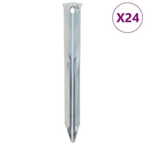 vidaXL Tentharingen 24 st &Oslash;20 mm 17 cm gegalvaniseerd staal