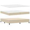 vidaXL Boxspringbed Lichtgrijs en wit. 200 x 200 cm Katoen Stof