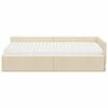 vidaXL Hoekbedframe met Matras Anders met hoofdeinde 2 pcs Cr&egrave;me Stof