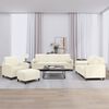 vidaXL 4-delige Loungeset met kussens fluweel cr&egrave;mekleurig