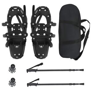 vidaXL 3 in 1 sneeuwschoenen met wandelschoenen Zwart 53 x 21 cm