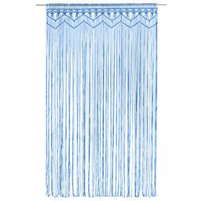 vidaXL Gordijn macramé 140x240 cm katoen blauw