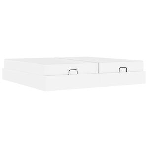 vidaXL Bedframe met matras met matras 2 pcs Wit PVC