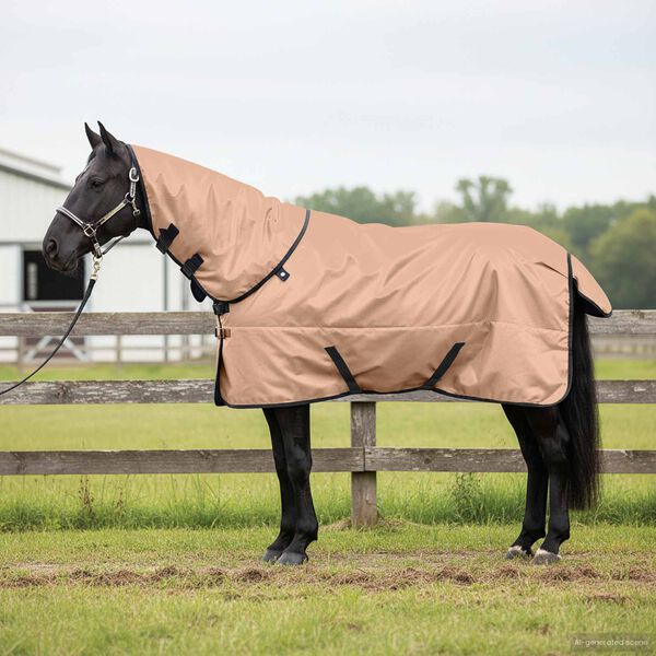 vidaXL Paardendeken Cappuccino 125 cm Polyester