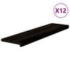 vidaXL Traptreden 12 st 100x30x2 cm massief eikenhout bruin-zwart